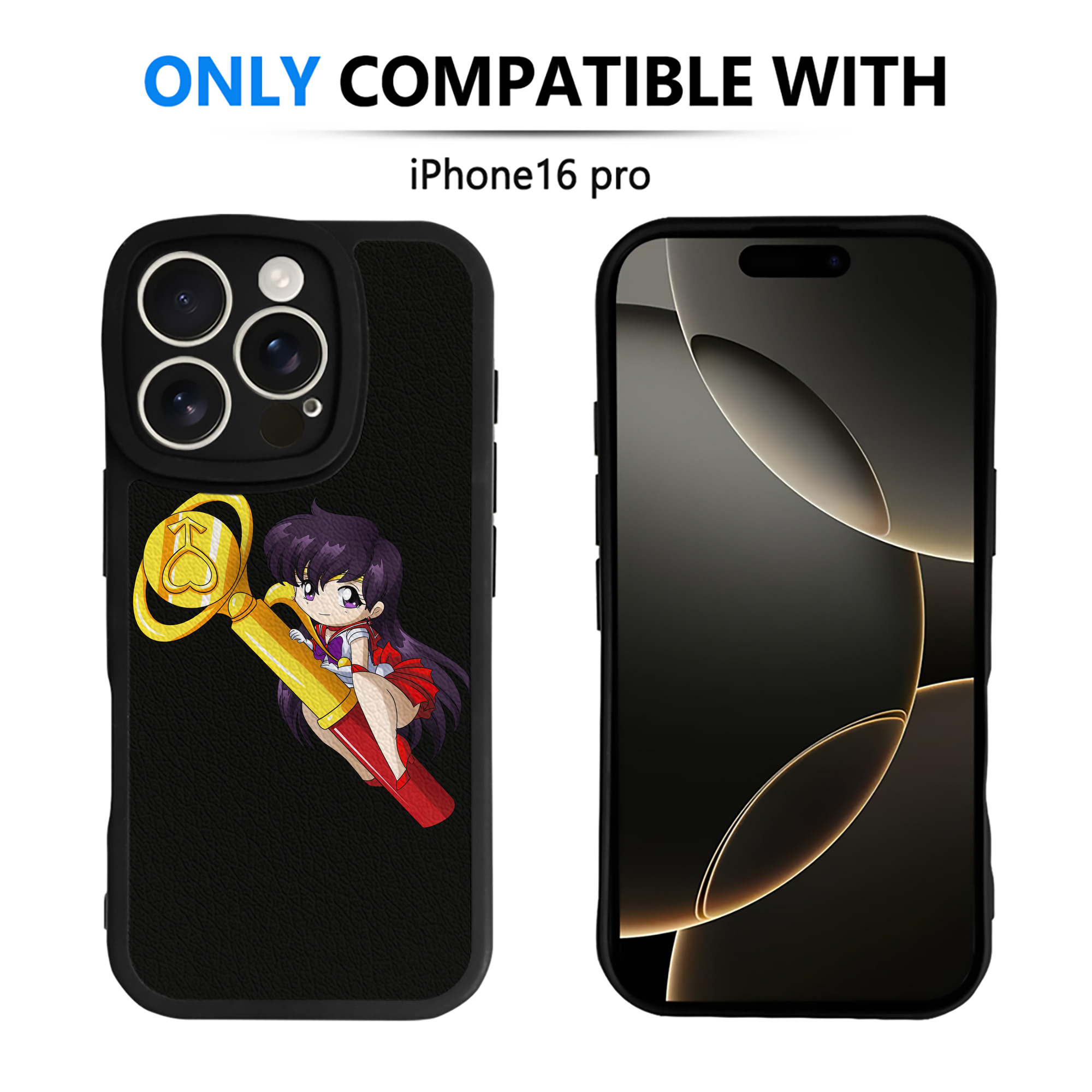 （画像用） 美少女戦士セーラームーン 火野レイ ひの レイ Sailor Moon Hino Rei （セーラーマーズ,Sailor Mars） 【iPhone 16シリーズ対応】シリコンスマホケース（レザー調） 材質：シリコン